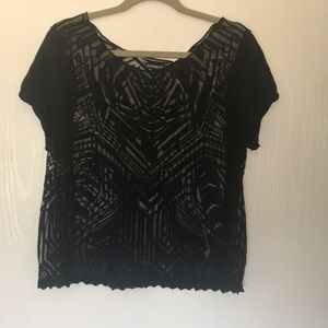 Express Black mesh patterned Top